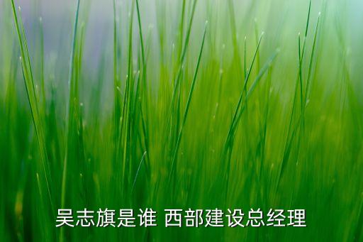 吳志旗是誰 西部建設總經理