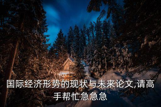 國際經濟形勢的現狀與未來論文,請高手幫忙急急急