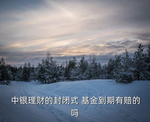  中銀理財的封閉式 基金到期有賠的嗎