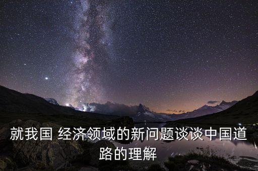 就我國 經濟領域的新問題談談中國道路的理解