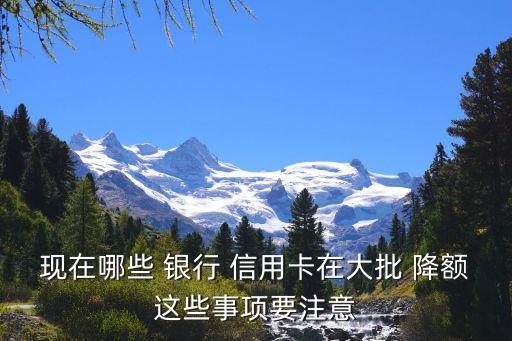現在哪些 銀行 信用卡在大批 降額這些事項要注意
