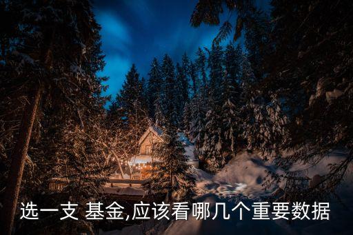 選一支 基金,應該看哪幾個重要數據