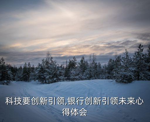 銀行科技要創新引領,銀行創新引領未來心得體會