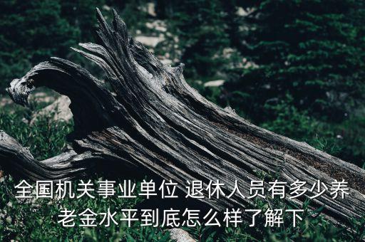 全國機關事業單位 退休人員有多少養老金水平到底怎么樣了解下