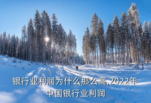 中國銀行業利潤為什么那么高,2022年中國銀行業利潤