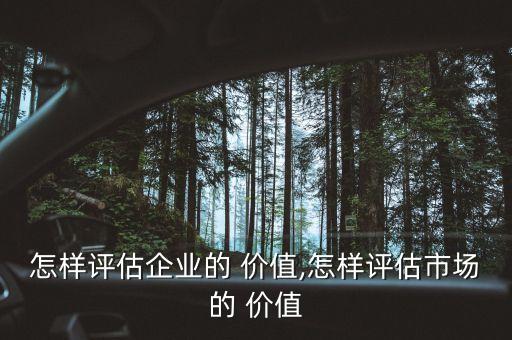 怎樣評估企業的 價值,怎樣評估市場的 價值