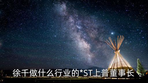 徐千做什么行業的*ST上普董事長