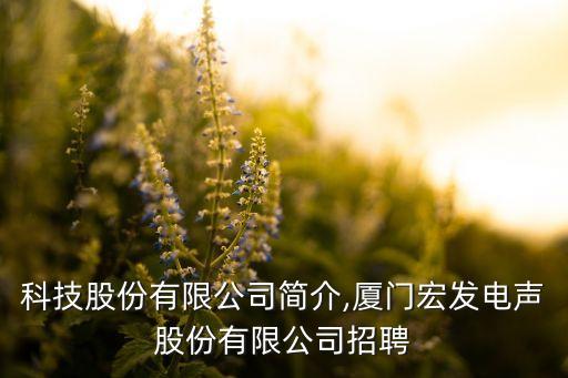 宏發科技股份有限公司簡介,廈門宏發電聲股份有限公司招聘