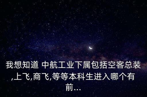 我想知道 中航工業下屬包括空客總裝,上飛,商飛,等等本科生進入哪個有前...
