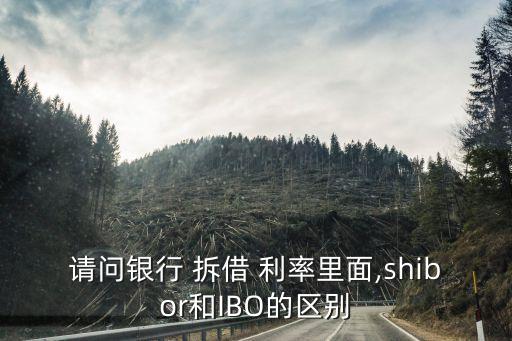 請問銀行 拆借 利率里面,shibor和IBO的區別