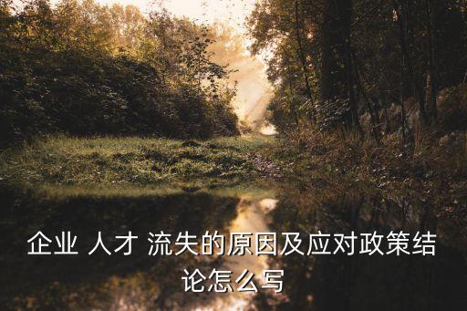 企業 人才 流失的原因及應對政策結論怎么寫