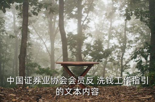 中國證券業協會會員反 洗錢工作指引的文本內容