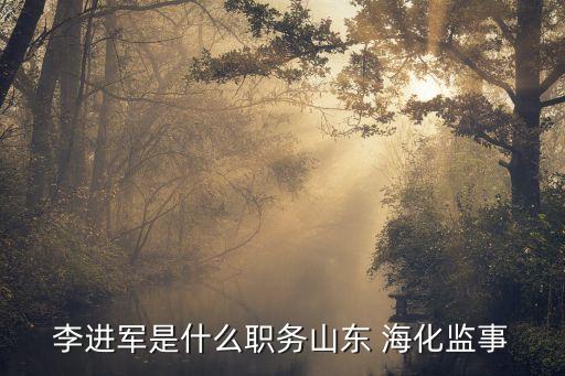 李進軍是什么職務山東 ?；O事
