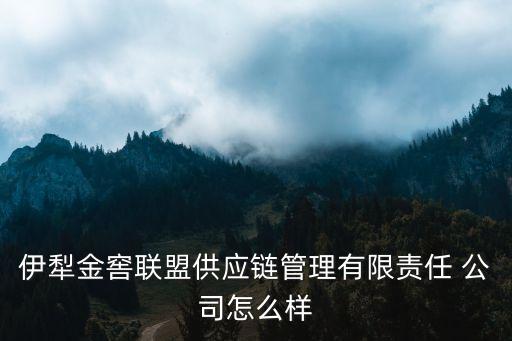 伊犁金窖聯盟供應鏈管理有限責任 公司怎么樣