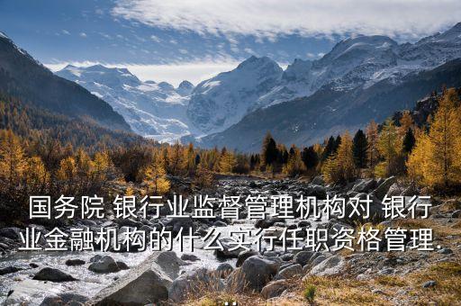 國務院 銀行業監督管理機構對 銀行業金融機構的什么實行任職資格管理...