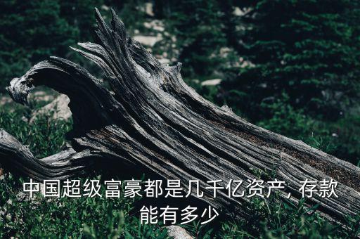 中國超級富豪都是幾千億資產, 存款能有多少