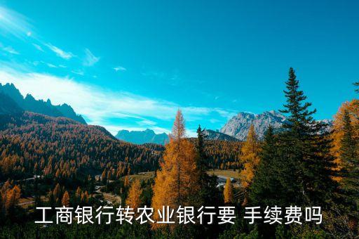 工商銀行轉農業銀行要 手續費嗎