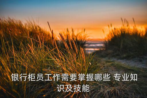  銀行柜員工作需要掌握哪些 專業知識及技能