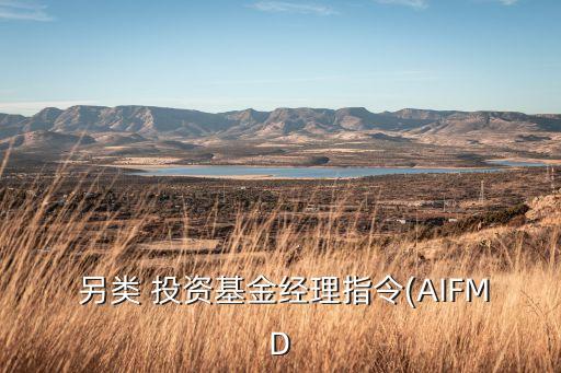  另類 投資基金經理指令(AIFMD