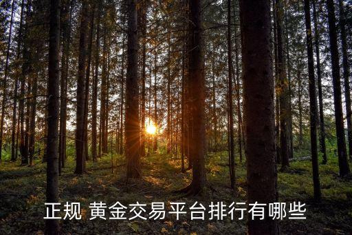正規 黃金交易平臺排行有哪些