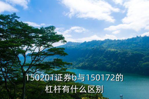 150201證券b與150172的杠桿有什么區別