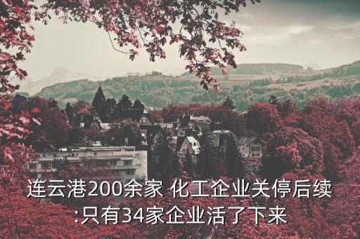 連云港200余家 化工企業關停后續:只有34家企業活了下來