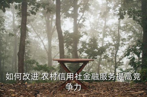 如何改進 農村信用社金融服務提高競爭力