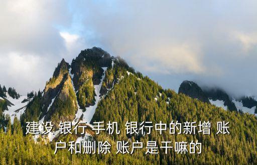 建設 銀行 手機 銀行中的新增 賬戶和刪除 賬戶是干嘛的