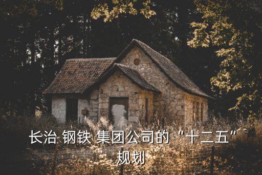  長治 鋼鐵 集團公司的“十二五”規劃