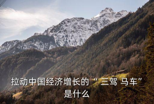 拉動中國經濟增長的“ 三駕 馬車”是什么