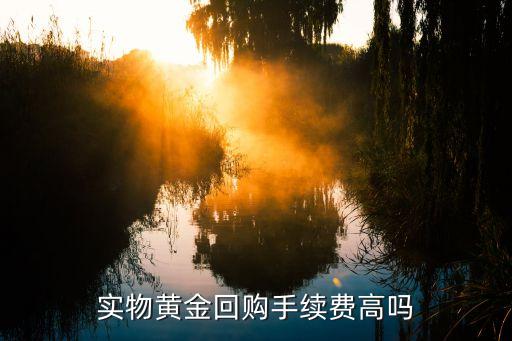 實物黃金回購手續費高嗎
