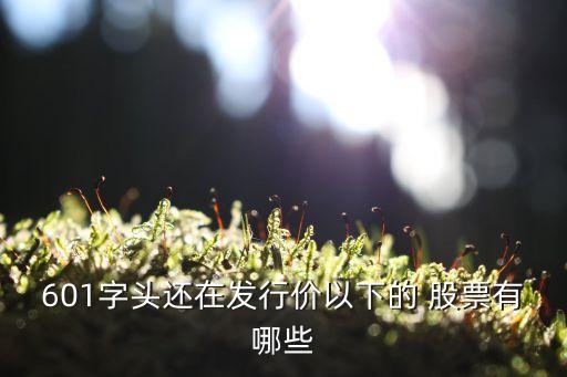 601字頭還在發行價以下的 股票有哪些