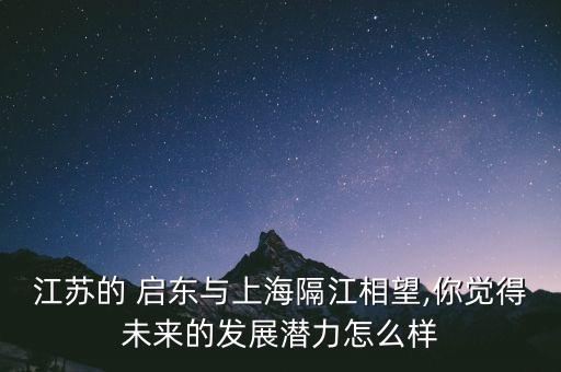 江蘇的 啟東與上海隔江相望,你覺得未來的發展潛力怎么樣