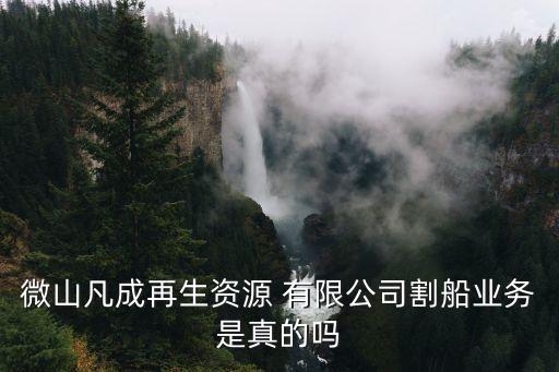 微山凡成再生資源 有限公司割船業務是真的嗎