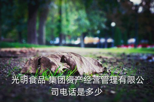  光明食品 集團資產經營管理有限公司電話是多少