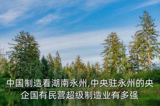 中國制造看湖南永州,中央駐永州的央企國有民營超級制造業有多強