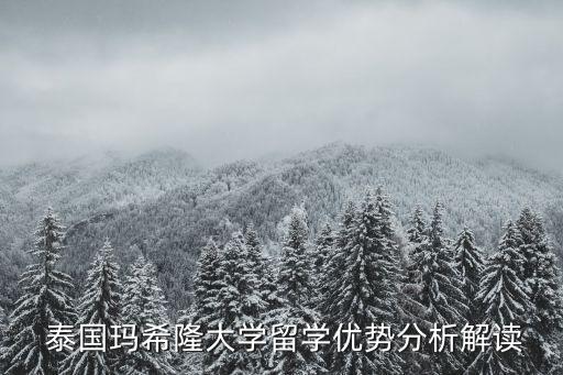  泰國瑪希隆大學留學優勢分析解讀