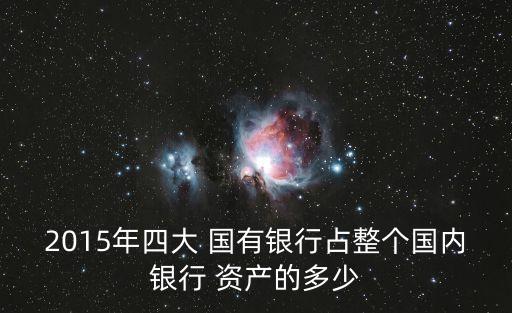 2015年四大 國有銀行占整個國內銀行 資產的多少