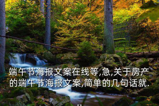 端午節海報文案在線等,急,關于房產的端午節海報文案,簡單的幾句話就...