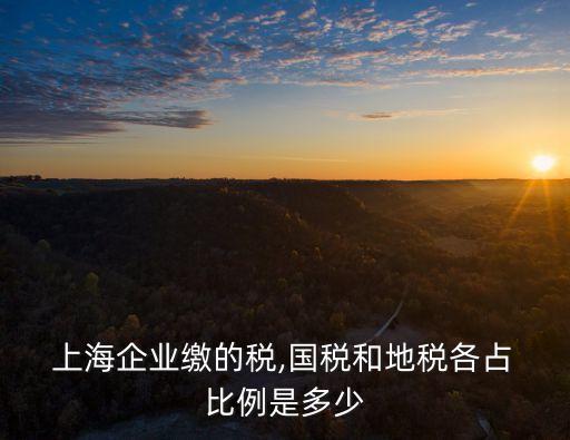  上海企業繳的稅,國稅和地稅各占 比例是多少