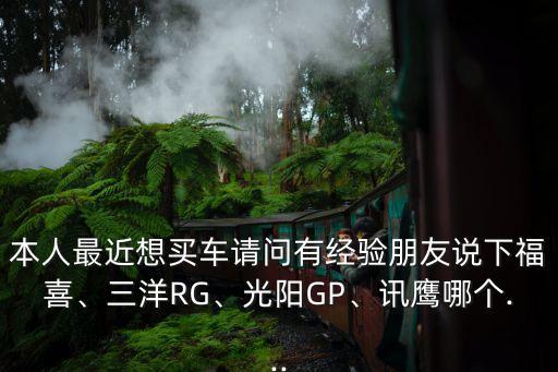 本人最近想買車請問有經(jīng)驗(yàn)朋友說下福喜、三洋RG、光陽GP、訊鷹哪個...