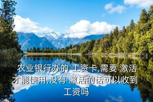 農業銀行工資卡激活,辦理農業銀行工資卡需要什么
