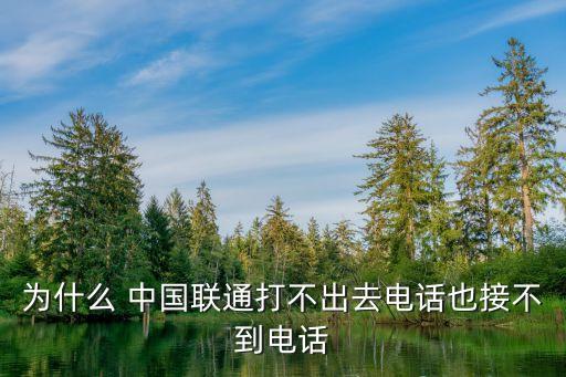為什么 中國聯通打不出去電話也接不到電話