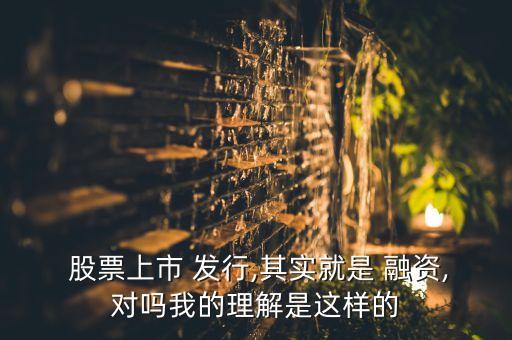  股票上市 發行,其實就是 融資,對嗎我的理解是這樣的