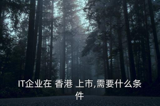 IT企業在 香港 上市,需要什么條件