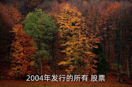 2004年發行的所有 股票