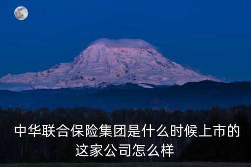  中華聯合保險集團是什么時候上市的這家公司怎么樣