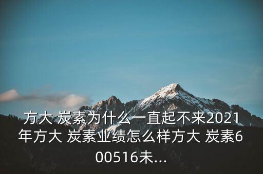 方大 炭素為什么一直起不來2021年方大 炭素業績怎么樣方大 炭素600516未...