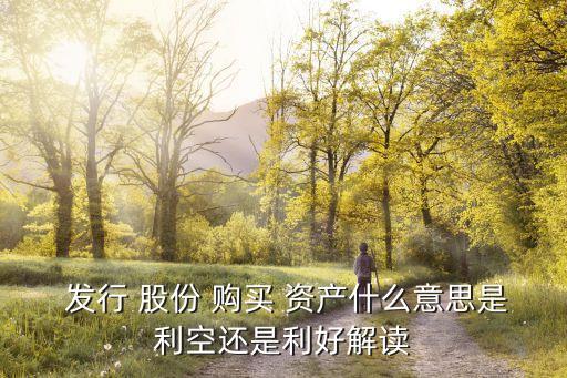  發行 股份 購買 資產什么意思是利空還是利好解讀