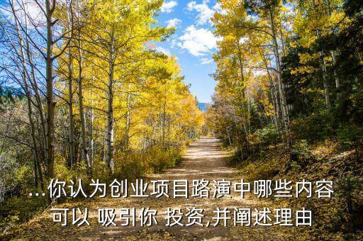 ...你認為創業項目路演中哪些內容可以 吸引你 投資,并闡述理由